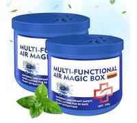 Air Magic Box - Solid 10x5x4cm 2-Piece Set | Silent Natural Air Purifiers | Dust Removal Box For Fresh Áir In Kitchen, House, Office, Living Room, Bedroom, Apartment And Dorm