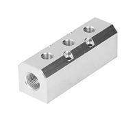 Air Manifold Large Flow Aluminium Pneumatic Block, Air Distribution Block with G1/2 Inlet G1/4 Outlet, High Pressure Manifold for Factory Automation and Auto Repair Shops (Sy00-2-3F)
