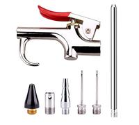 Air Nozzle Blow Gun Kit, Zinc Alloy Air Compressor Accessory Kit with 5 Interchangeable Nozzles for 1/4-Inch NPT Air Compressor Tool