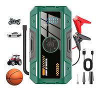 Air Pump - Jump Starter, Car Jump Starter, 2 en 1 With Light Digital Display Weatherproof, Rechargeable Tire Inflator Car Jumps Pack For Vehicle Bike Tire Ball Travel Road Trip Camping Hiking