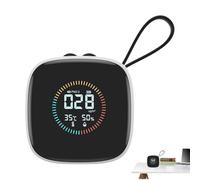 Air Quality Monitor Handheld - Portable Small Indoor PM2.5 & $CO_2$ Detector With LED Display, Portable Dust Analyzer & Pollution Sensor With Strap For Home, Office & Travel