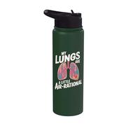 Air-Rational - Concientización sobre el cáncer de pulmón Concientización sobre el asma Stainless Steel Insulated Water Bottle