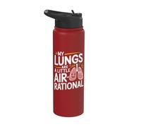 Air-Rational - Concientización sobre el cáncer de pulmón Stainless Steel Insulated Water Bottle