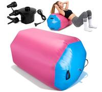 Air Roll Inflable,Rodillo de Aire para Gimnasia con Bomba de Aire Eléctrica, Rodillo de Entrenamiento,Esterilla de Yoga Air Track Para Casa,Exterior,Fitness,Entrenamiento,Yoga,Backflip, 90 X 70cm