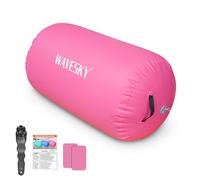 Air Roll Track, 80/100/120 cm, Air Roll Gym Tumbling Mate, Air Barrel Tumbling Track para el hogar, al aire libre, fitness, entrenamiento (rosa, 100 x 60 cm)