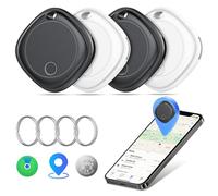 Air Smart Tag Tracker 4 Pack, Buscador de Objetos Bluetooth Funciona con Buscar (Sólo iOS, Android no Compatible), Rastreo Mundial, Rastreador para Llaves/Equipaje/Cartera, Batería Reemplazable