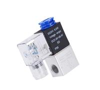 Air Solenoid Valves 2V025-08 2 Position 2 Port 1/4" Normally Closed Pneumatic Solenoid Valve 12V 24V 110V 220V Volt(2V025-08 with pc4,DC12V)