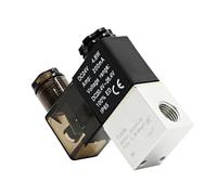 Air Solenoid Valves 2V025-08 2 Position 2 Port 1/4" Normally Closed Valv Pneumatic Solenoid Valve 12V 24V 110V 220V Volt(2v025-08 w 2pcs 1002,DC24V)