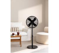 CREATE / AIR STAND EASY/Ventilador de pie oscilante negro / 50W, altura regulable y ajustable, 3 velocidades, sistema de seguridad, Ø40, mortor de cobre