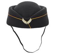 Air Stewardess Hat Flight Attendant Cap Para Mujeres Negro
