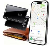 Air Tag Card Wallet Tracker Ultradelgado 2.3mm, Recargable Smart Bluetooth Localizador Compatible con Apple Buscar (Sólo iOS), Rastreador Buscador para Cartera, Maletas, Pasaporte, IP68 Impermeable