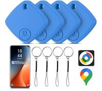 Air Tracker Android 4 Pack Android Smart Tag Localizador de llaves compatible con Google Find Hub APP (Android SOLAMENTE) Bluetooth Tag Key Finder para equipaje/cartera/maleta/bolsa/azul