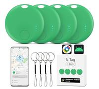 Air Tracker Android, 4 paquetes de localizador de llaves inteligente compatible con Google Find Hub APP (Android solamente), rastreador Bluetooth para equipaje, cartera, maleta (verde)