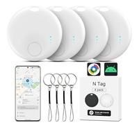 Air Tracker Android, 4pcs Localizador GPS Android, Bluetooth Tracker Buscador de Objetos Bluetooth Compatible con Google Find Hub(Sólo Android) Smart Tracker para Llaves, Maletas,Equipaje