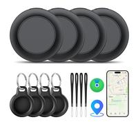 Air Tracker Tag 4 Pack, Localizador GPS, Localizador de Objetos Bluetooth Compatible con Apple Search (sólo iOS), IP67 Impermeable, Batería Reemplazable, Llaves/Coche/Mochila/Cartera/Maletas Viaje