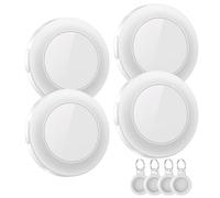 Air Tracker Tag-4 Pack, Localizador GPS, Smart Mini Localizador de Objetos Bluetooth con Apple Search (sólo iOS), IP67 Impermeable, Batería Reemplazable, Llaves/Coche/Perros/Maletas Viaje, Blanco