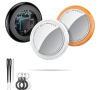 Air Tracker Tag,Localizador de Llaves para Usar con la aplicación Find Me (sólo iOS),Rastreador Bluetooth con Sonido, batería reemplazable,para Maletas/Llaves Tracker (3 Pack).Negro y Blanco y Naranja