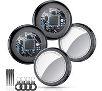 Air Tracker Tags 4 Pack, Bluetooth Localizador de Llaves Funciona con Find My App (Solo iOS), Buscador de Objetos Bluetooth Finder Batería Reemplazable Localizador para Llaves/Carteras/Equipajes