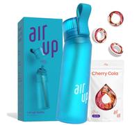 AIR UP® Botella de Agua (22 onzas) Azul Océano + 3 Cápsulas de Sabor Air Up de Cola de Cereza, Botella de Agua con Pajita, Apto para Lavavajillas, Fácil de Rellenar y Cerrar, A Prueba de Fugas