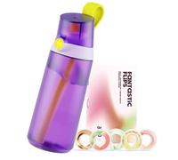 AIR UP® Botella de agua Click Squid Purple Original Starter Set Cantimplora Botella Gym con cápsulas en 5 sabores | Botella de 600 ml con sabor sin azúcar | Apto para lavavajillas, sin BPA