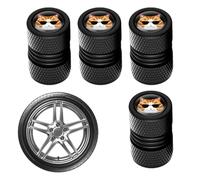 Air Valve Covers - Stylish Animal Pattern, Heavy Duty Metal Dust Caps, Airtight Rubber Seal Tire Stem Lids, Preventing Air Pressure Leakage Accessories | For Auto Bike Scooter Trailers