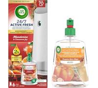 Air Wick Active Fresh - Ambientador automático a base de agua, set de iniciación Baked Apple & Cinnamon Joy y recambio de 228 ml Pumkin Spice Magic