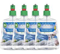 Air Wick Active Fresh - Ambientador automático sin meteorosoles - Ambientador para habitación de algodón y orquídea blanca - 4 recambios de 228 ml