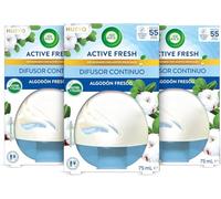 Air Wick Active Fresh Decosphere - Ambientador aroma a Algodón suave, Pack de 3 unidades