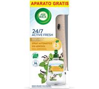 Air Wick Active Fresh Spray Automatico - Aparato + Recambio Ambientador para Casa, Sin Aerosol, Vainilla, Eucalipto, Brisa Marina, Flor, Nenuco, Flor de Cerezo, Lavanda y Aire Fresco