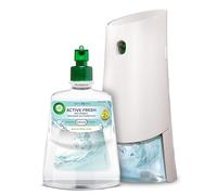 Air Wick Active Fresh Spray Automático Sin Aerosol, ambientador hogar con fragancia a Nenuco, 2 veces más aceites esenciales, Aparato difusor automático y recambio neutralizador de olores