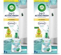 Air Wick Active Fresh Spray Automático Sin Aerosol, ambientador hogar con fragancia a Nenuco, 2 veces más aceites esenciales, Aparato difusor automático y recambio neutralizador de olores