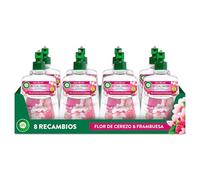 Air Wick Active Fresh Spray Automatico Sin Aerosol - Ambientador para casa con aroma a Flor de Cerezo & Frambuesa - Pack de 8 Recambios (228mlx8)