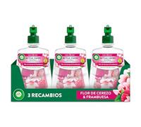 Air Wick Active Fresh Spray Automatico Sin Aerosol - Ambientador para casa con aroma a Flor de Cerezo & Frambuesa - Pack de 3 Recambios (228mlx3)