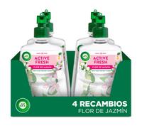 Air Wick Active Fresh Spray Automatico Sin Aerosol - Ambientador para casa con aroma a Flor de Jazmín - 4 recambios
