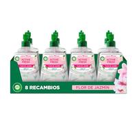 Air Wick Active Fresh Spray Automatico Sin Aerosol - Ambientador para casa con aroma a Flor de Jazmín - Pack de 8 Recambios (228mlx8)