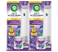 Air Wick Active Fresh Spray Automatico Sin Aerosol - Ambientador para casa con aroma a Lavanda - 2 aparatos + 2 recambios