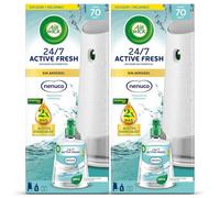 Air Wick Active Fresh Spray Automatico Sin Aerosol - Ambientador para casa con aroma a Nenuco - 2 aparatos + 2 recambios