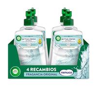 Air Wick Active Fresh Spray Automatico Sin Aerosol - Ambientador para casa con aroma a Nenuco - Pack de 4 Recambios (228mlx4)