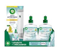 Air Wick Active Fresh Spray Automatico Sin Aerosol - Ambientador para casa con aroma a Nenuco - Pack de 1 Aparato + 3 Recambios (228mlx3)