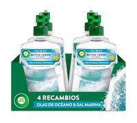 Air Wick Active Fresh Spray Automatico Sin Aerosol - Ambientador para casa con aroma a Brisa Marina - Pack de 4 Recambios (228mlx4)