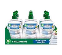 Air Wick Active Fresh Spray Automatico Sin Aerosol - Ambientador para casa con aroma a Ropa Limpia con Flor - Pack de 6 Recambios (228mlx6)