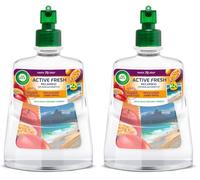 Air Wick Active Fresh Spray Automático Sin Aerosol - Recambio, ambientador hogar neutralizador de olores, Aromas del Mundo: Copacabana, 2 veces más aceites esenciales, recambio 228 ml (Paquete de 2)