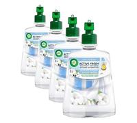 Air Wick Active Fresh Spray Automatico Sin Aerosol - Recambio de ambientador para casa con Aroma a Aire Fresco & Algodón (Paquete de 4)