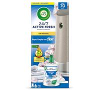 Air Wick Active Fresh Spray Automático Sin Aerosol, ambientador hogar neutralizador de olores con fragancia a Ropa Limpia, 2 veces más aceites esenciales, Aparato difusor automático y recambio