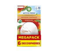 Air Wick Decosphere - Ambientador para casa, baño o coche, aroma Mango Y Lima - Pack De 6 unidades, El embalaje puede variar