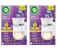 Air Wick Ambientador Eléctrico - Aparato difusor inteligente con tecnología Anti-Fading y Recambio con aroma a Lavanda, infusionado con 2 veces más aceites esenciales (Paquete de 2)