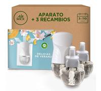 Air Wick Ambientador Eléctrico - Aparto y Recambios de ambientador casa con Aroma a Delicias de Verano, 1 Aparato + 3 recambios Multicolor