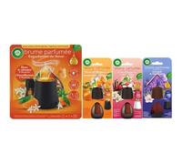 Air Wick Brume - Difusor luminoso, flor de limonero, 20 ml + 3 recargas: flor de limón + vainilla y frambuesa + lavanda y eucalipto