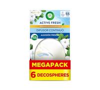 Air Wick Decosphere - Ambientador para casa, baño o coche, Aroma a Algodón Suave - Pack De 6 unidades