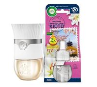 Air Wick Eléctrico - Aparato + Recambio de ambientador automático eléctrico, esencia para casa Colección Viajes aroma Kioto, infusionado con 2 veces más aceites esenciales